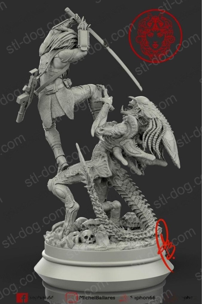 星际异界异形VS异种（Alien vs Predator）马奇子（Machiko）3D打印图纸